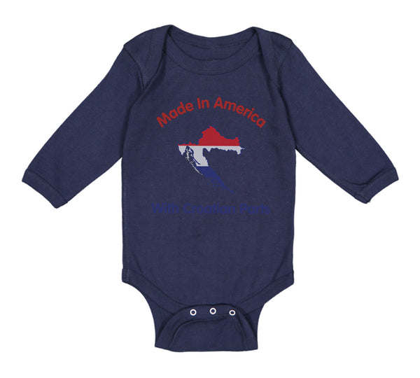 Long Sleeve Bodysuit Baby Made in America with Croatian Parts Boy & Girl Clothes