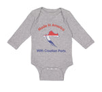 Long Sleeve Bodysuit Baby Made in America with Croatian Parts Boy & Girl Clothes