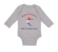 Long Sleeve Bodysuit Baby Made in America with Croatian Parts Boy & Girl Clothes