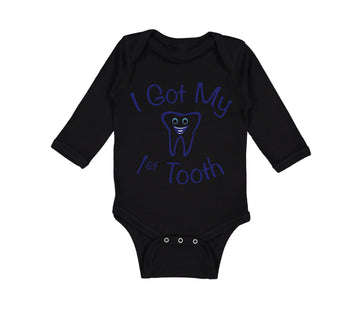 Long Sleeve Bodysuit Baby I Got My First Tooth Funny Humor Style A Cotton