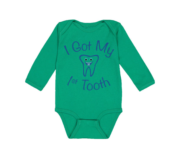 Long Sleeve Bodysuit Baby I Got My First Tooth Funny Humor Style A Cotton