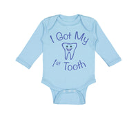 Long Sleeve Bodysuit Baby I Got My First Tooth Funny Humor Style A Cotton