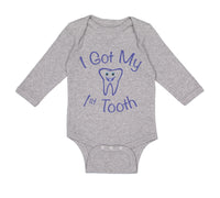 Long Sleeve Bodysuit Baby I Got My First Tooth Funny Humor Style A Cotton