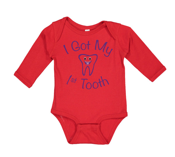 Long Sleeve Bodysuit Baby I Got My First Tooth Funny Humor Style A Cotton