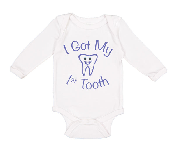 Long Sleeve Bodysuit Baby I Got My First Tooth Funny Humor Style A Cotton