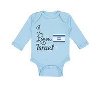 Long Sleeve Bodysuit Baby I Love Israel Boy & Girl Clothes Cotton