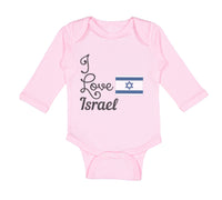 Long Sleeve Bodysuit Baby I Love Israel Boy & Girl Clothes Cotton
