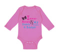 Long Sleeve Bodysuit Baby I Wear Bows My Daddy Wears A Badge Police Cop Cotton