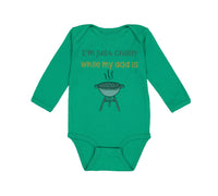 Long Sleeve Bodysuit Baby I'M Chillin My Dad Grilling Bbq Grill Master Cotton