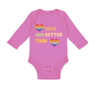 Long Sleeve Bodysuit Baby 2 Dads Are Better than 1 Gay Dad Father's Day Cotton - Cute Rascals