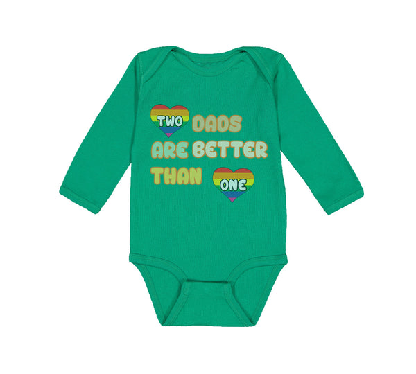 Long Sleeve Bodysuit Baby 2 Dads Are Better than 1 Gay Dad Father's Day Cotton - Cute Rascals