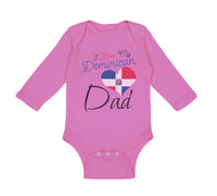 Long Sleeve Bodysuit Baby I Love My Dominican Dad Boy & Girl Clothes Cotton