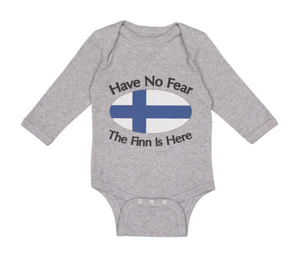 Long Sleeve Bodysuit Baby Have No Fear Finnish Is Here Finland Finns Cotton - Cute Rascals