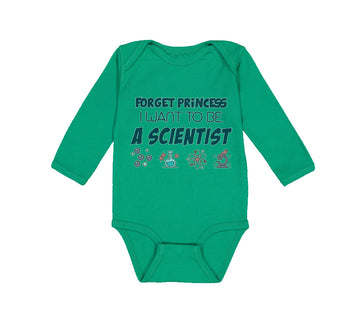 Long Sleeve Bodysuit Baby Forget Princess I Want to Be A Scientist Cotton