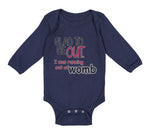 Long Sleeve Bodysuit Baby Glad Be out I Running Womb Funny Gag Humor Cotton - Cute Rascals