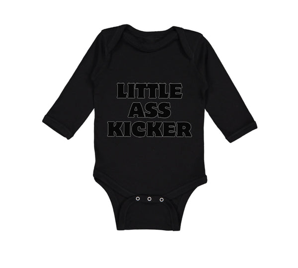 Long Sleeve Bodysuit Baby Little Ass Kicker Funny Humor Style A Cotton