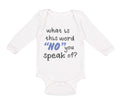 Long Sleeve Bodysuit Baby What Is This Word "No" You Speak of Funny Humor A