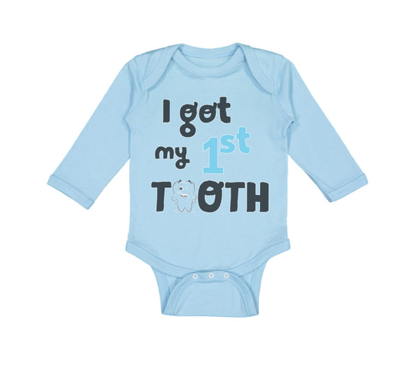 Long Sleeve Bodysuit Baby I Got My First Tooth Funny Humor Style C Cotton