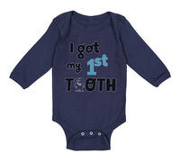 Long Sleeve Bodysuit Baby I Got My First Tooth Funny Humor Style C Cotton