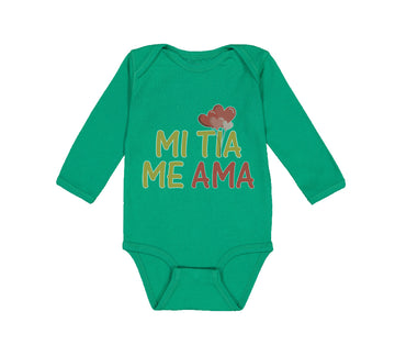 Long Sleeve Bodysuit Baby Mi Tia Me Ama Hispanic Boy & Girl Clothes Cotton