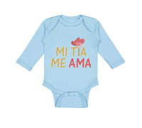 Long Sleeve Bodysuit Baby Mi Tia Me Ama Hispanic Boy & Girl Clothes Cotton