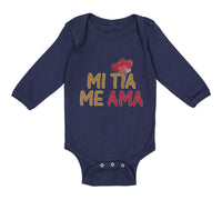 Long Sleeve Bodysuit Baby Mi Tia Me Ama Hispanic Boy & Girl Clothes Cotton