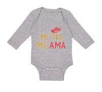 Long Sleeve Bodysuit Baby Mi Tia Me Ama Hispanic Boy & Girl Clothes Cotton