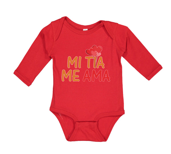 Long Sleeve Bodysuit Baby Mi Tia Me Ama Hispanic Boy & Girl Clothes Cotton