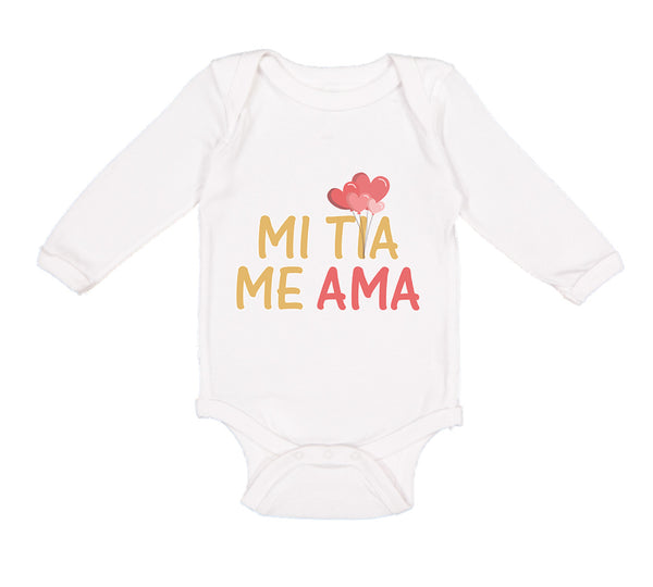 Long Sleeve Bodysuit Baby Mi Tia Me Ama Hispanic Boy & Girl Clothes Cotton