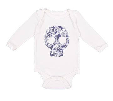 Long Sleeve Bodysuit Baby Skull Halloween Funny Humor Style A Boy & Girl Clothes