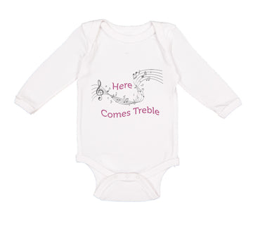 Long Sleeve Bodysuit Baby Here Comes Trouble Style A Funny Humor Cotton