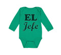 Long Sleeve Bodysuit Baby El Jefe Hispanic Latin Boy & Girl Clothes Cotton