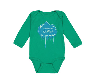 Long Sleeve Bodysuit Baby I Survived The Ice Age Boy & Girl Clothes Cotton