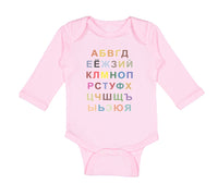 Long Sleeve Bodysuit Baby Russian Alphabet Russkii Alpfavit Boy & Girl Clothes