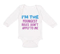 Long Sleeve Bodysuit Baby I'M The Youngest Rules Don'T Apply to Me Funny Humor