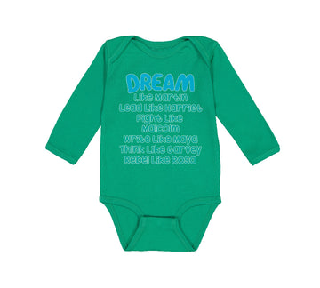 Long Sleeve Bodysuit Baby Dream like Martin Lead Harriet Fight Malcom Cotton