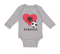 Long Sleeve Bodysuit Baby Albanian Soccer Albania Football Football Cotton