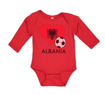 Long Sleeve Bodysuit Baby Albanian Soccer Albania Football Football Cotton