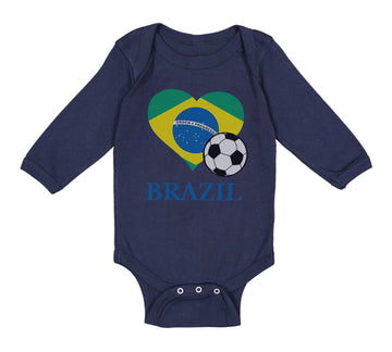 Long Sleeve Bodysuit Baby Brazilian Soccer Brazil Football Football Cotton