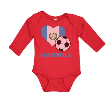 Long Sleeve Bodysuit Baby Guatemalan Soccer Guatemala Football Cotton