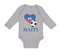 Long Sleeve Bodysuit Baby Haitian Soccer Haiti Football Football Cotton - Cute Rascals