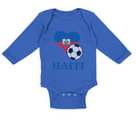 Long Sleeve Bodysuit Baby Haitian Soccer Haiti Football Football Cotton - Cute Rascals