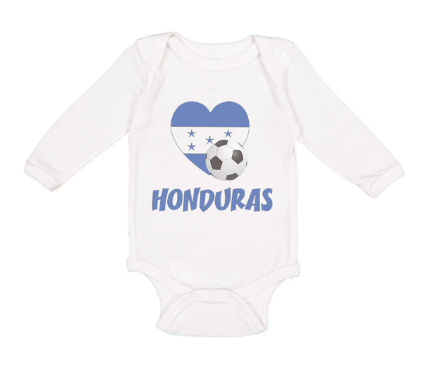 Long Sleeve Bodysuit Baby Honduran Soccer Honduras Football Football Cotton - Cute Rascals