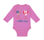Long Sleeve Bodysuit Baby 50% American + 50% Canadian = 100% Cute Cotton - Cute Rascals