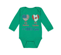 Long Sleeve Bodysuit Baby 50% American + 50% Canadian = 100% Cute Cotton - Cute Rascals