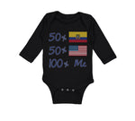 Long Sleeve Bodysuit Baby 50%Ecuador + 50% American = 100% Me Boy & Girl Clothes - Cute Rascals