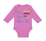 Long Sleeve Bodysuit Baby 50%Ecuador + 50% American = 100% Me Boy & Girl Clothes - Cute Rascals