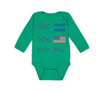 Long Sleeve Bodysuit Baby 50% Honduran + 50% Usa = 100% Me Boy & Girl Clothes - Cute Rascals