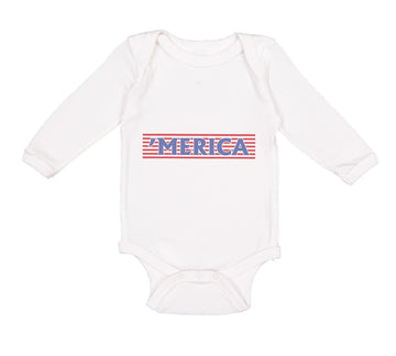 Long Sleeve Bodysuit Baby Merica Forth of July Boy & Girl Clothes Cotton