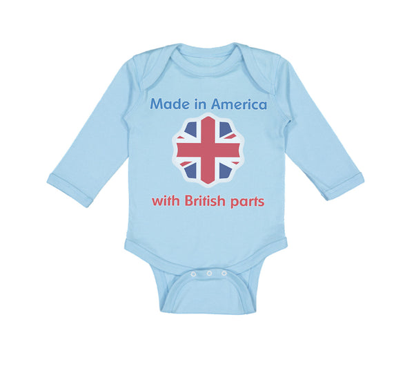 Long Sleeve Bodysuit Baby Made in America with British Parts Funny Style B